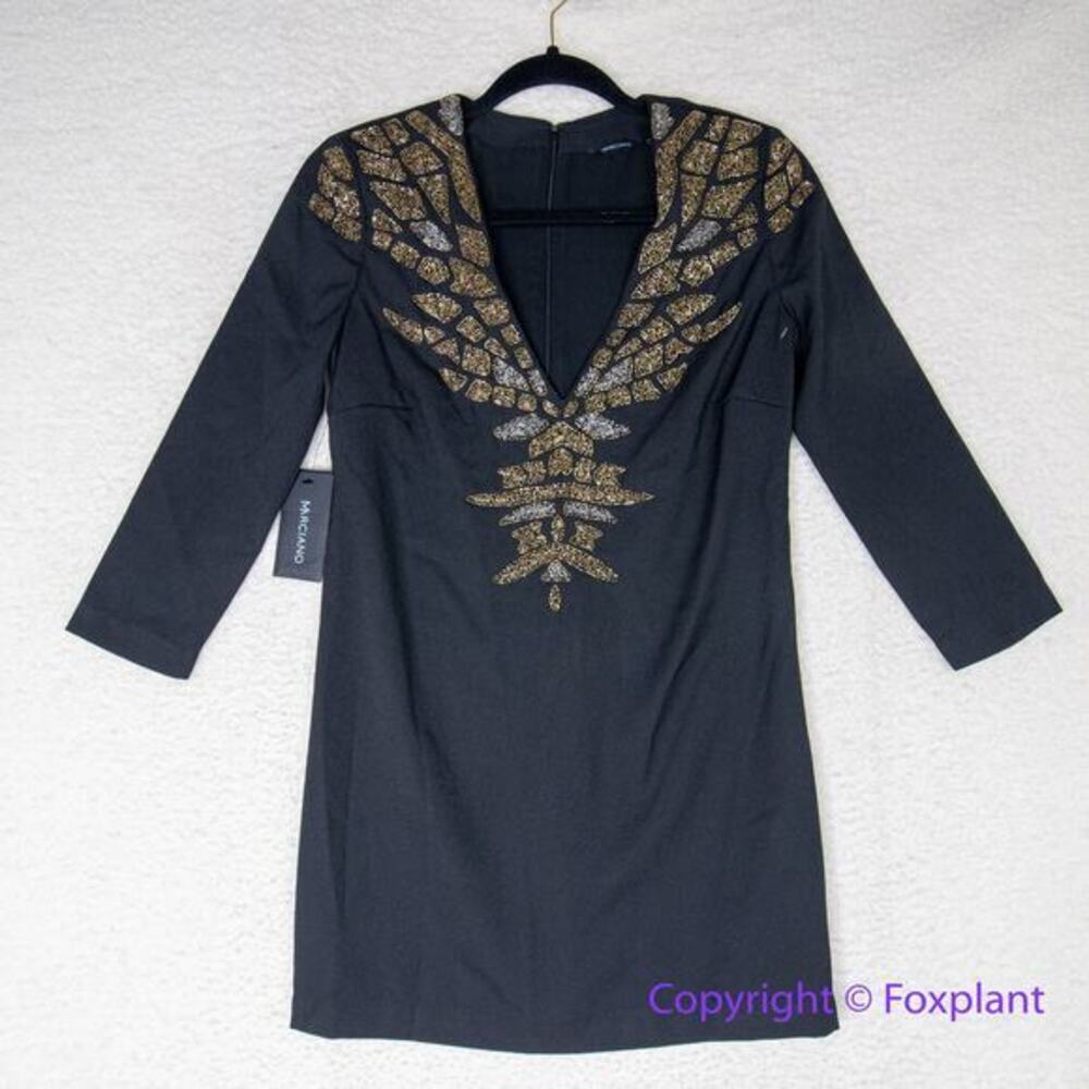 New! GUESS by Marciano black Claudia Embellished Tunic dress, size 0 - Picture 4 of 16
